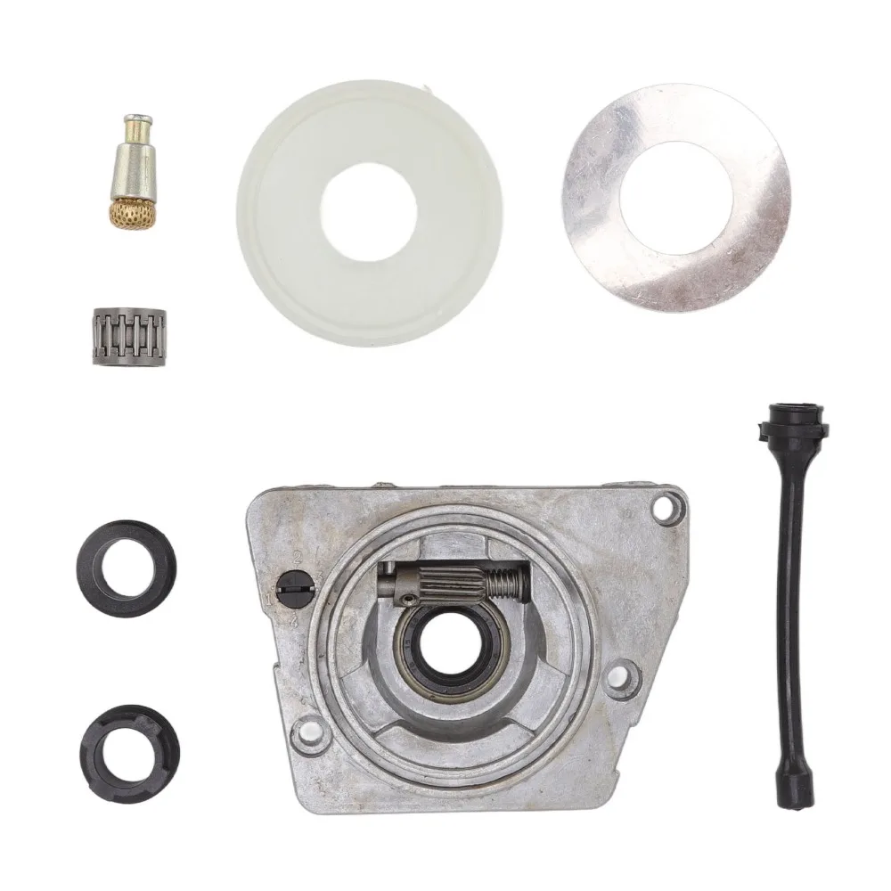 Silver Oil Pump Worm Gear Round Compact Clutch Dust Cover Metal Easy to Install for HUSQVARNA 61 66 266 268 266XP 268XP 272XP