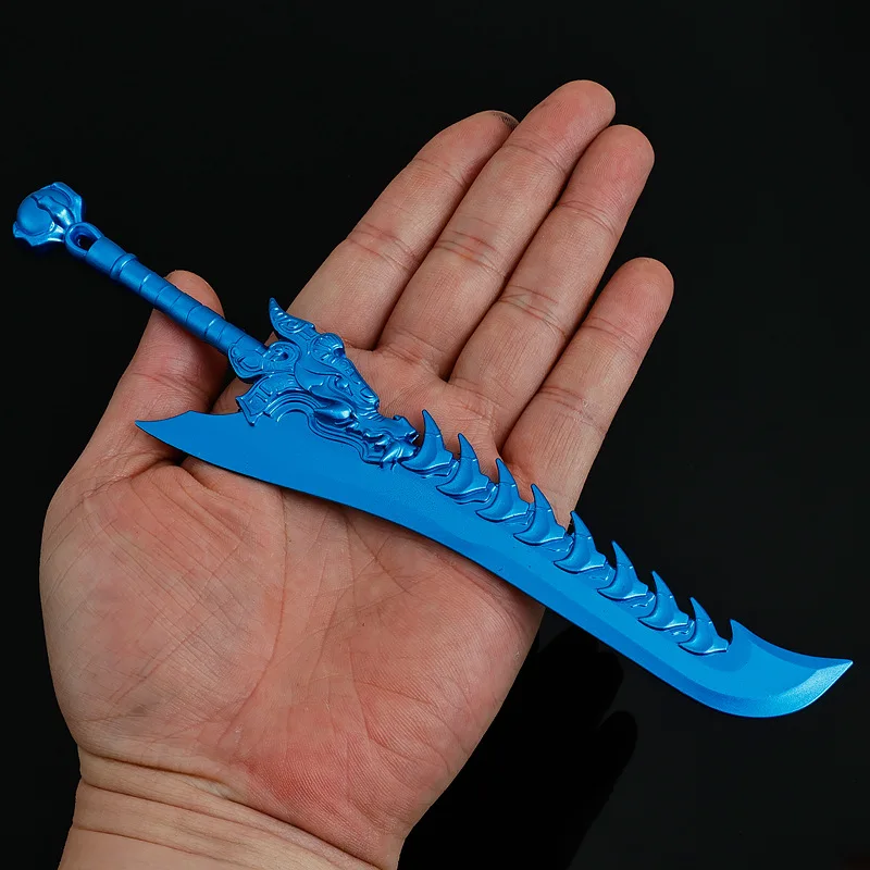 22 CM Ne Zha 2 Chinese Anime Randapparatuur Ao Guang Wapen Draak Tanden Mes Volledig Metalen Ambachtelijke Model Collectible Ornament jongen Speelgoed