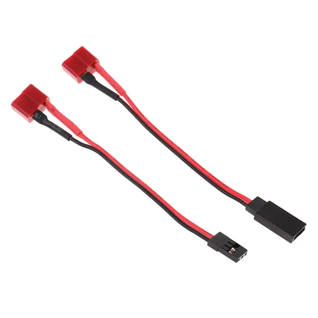 2x T Plug to FUTABA JR Connector Adapter Male/Female Cable Lead for RC Parts