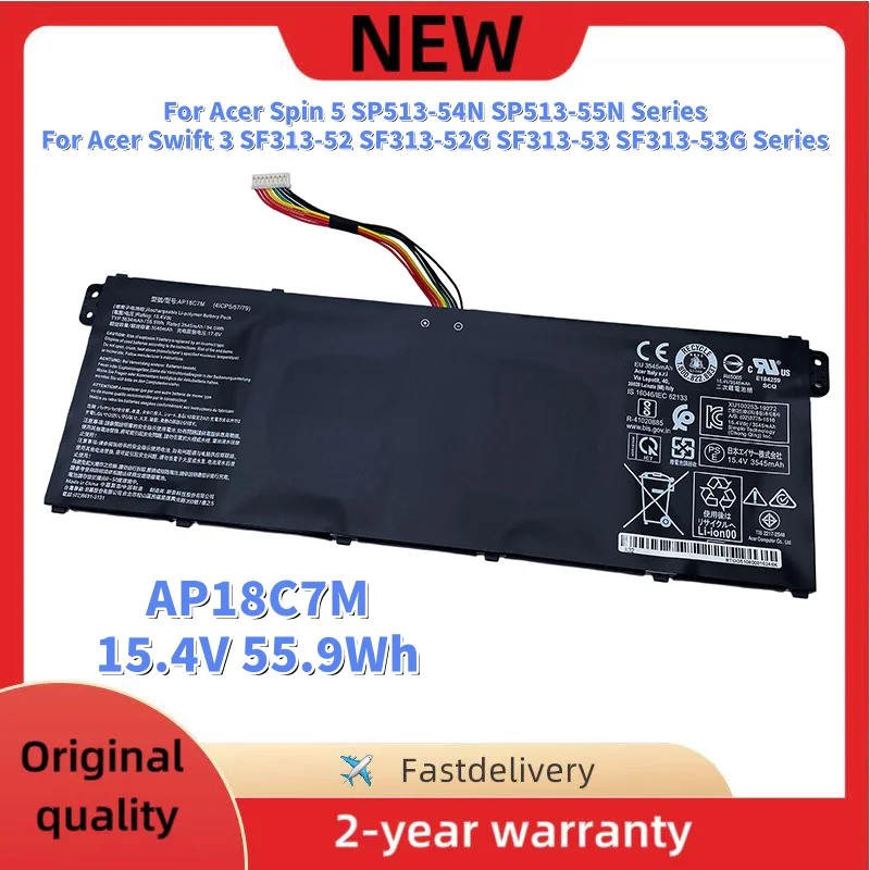 AP18C7M AP18C7K Laptop Battery For Acer Spin 5 SP513 SF514 Swift 3 SF313 SF316  Swift 5 SF514 SFX16  CN315 Series 4ICP5/57/79