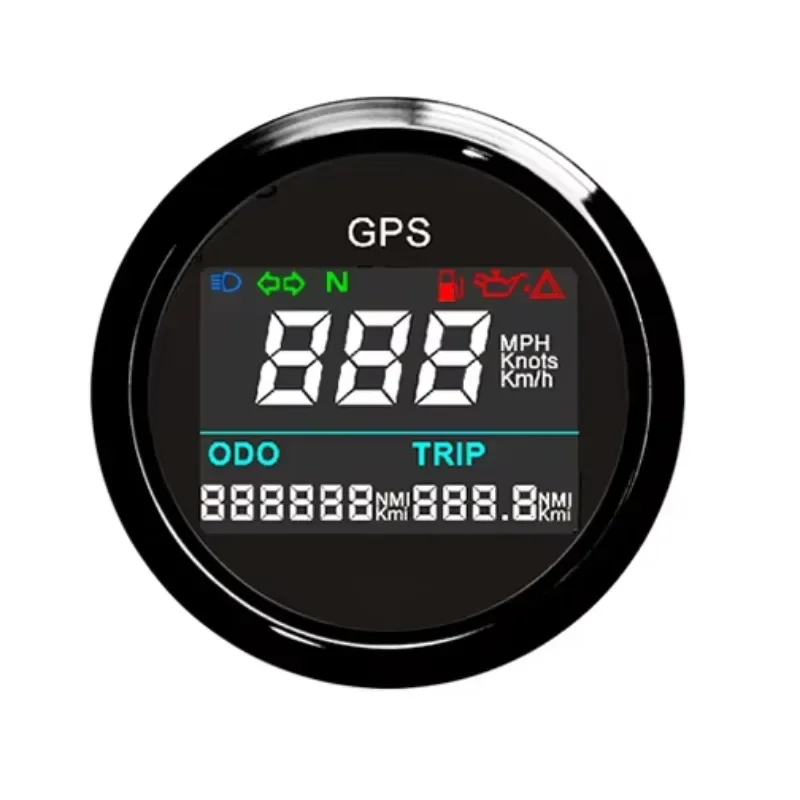LCD digital mini size GPS speedometer odometer mileage adjustable trip counter, for cars, motorcycles, boats 12V~ 24V