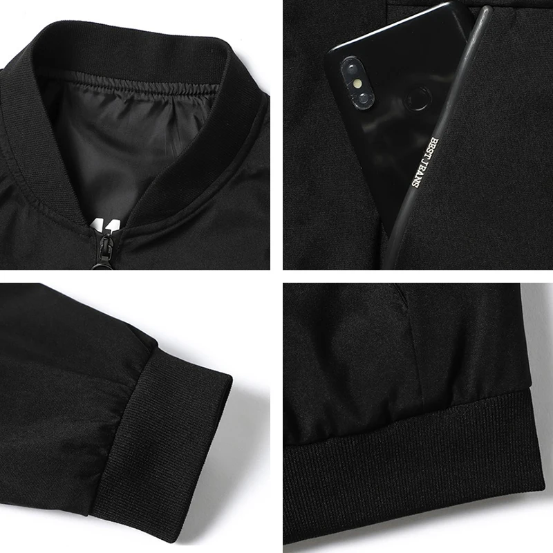 Spring New Men Casual Jacket Men Fashion Solid Windproof Slim Jacket Coat Autumn Men Outdoor Arrival Baseball Jackets Male M-5XL