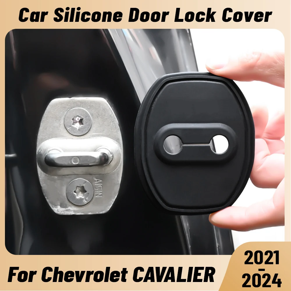 

For Chevrolet CAVALIER 2021-2024 Car Door Shock Absorber Door Lock Protector Silicone Auto Door Lock Latches Cover Accessories
