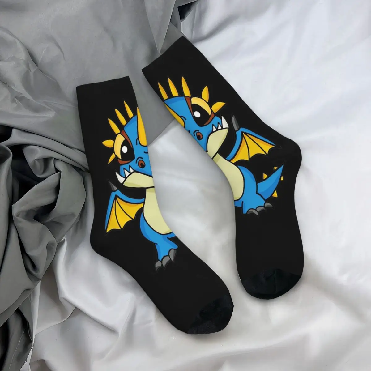 Всесезонные чулки для экипажа, носки с драконом, длинные носки в стиле Харадзюку, аксессуары для мужчин и женщин, подарки