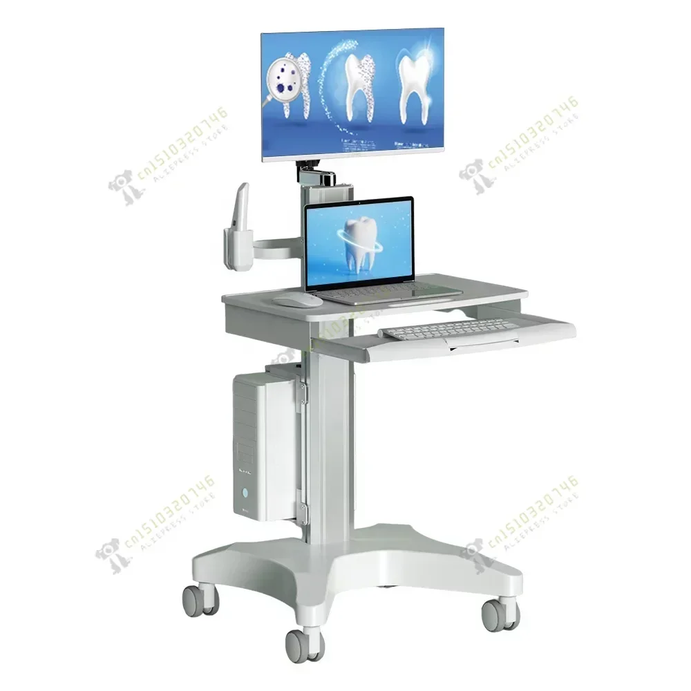 New Design Wholesale Price Hospital Furniture Medical Cart with UPS Battery and Oral Scanner Computer Laptop for Workstation