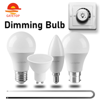 LED spotlight bulb dimmable 220V GU10 A60 C37 Flicker free complies with ERP2.0 can match 90% dimmer for study bedroom living