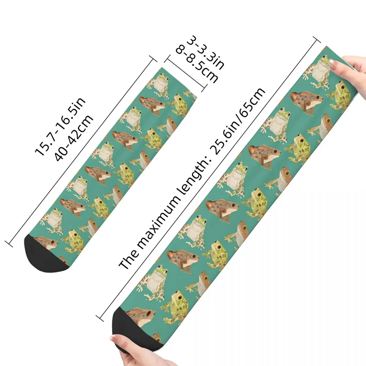 Funny Happy Men\'s Socks Toads Retro Harajuku Frog Animal Street Style Casual Crew Crazy Sock Gift Pattern Printed