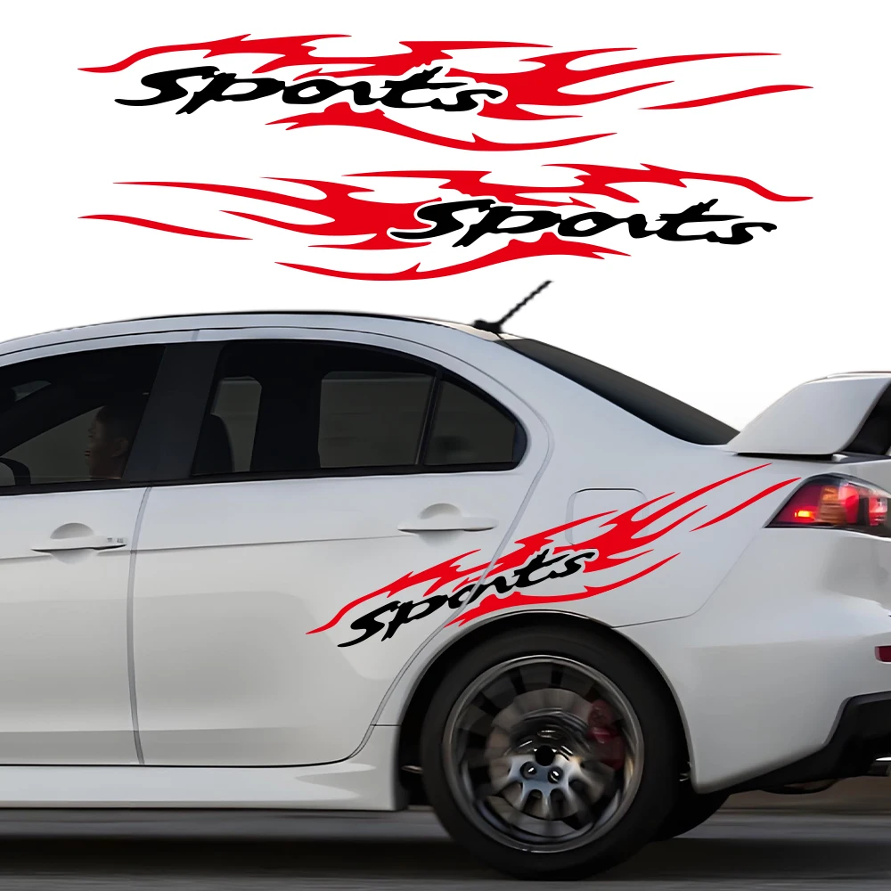 Waterproof PVC Sports Car Decal for Mitsubishi Lancer Side Body Sticker Racing Stripe Door Fender Graphic Vinyl Decoration
