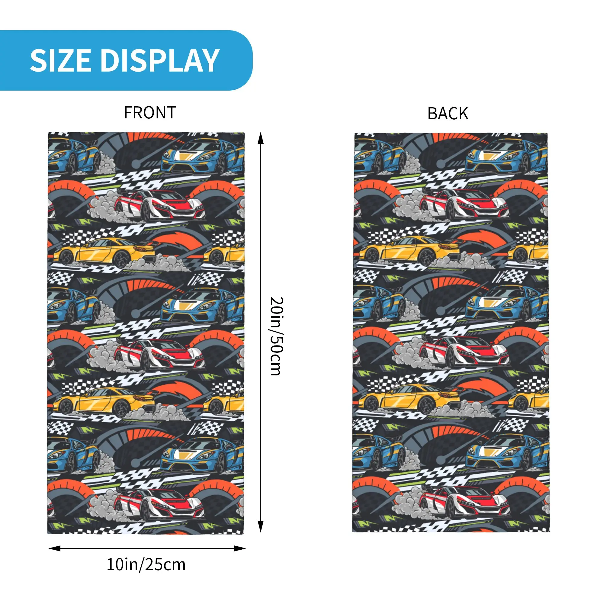 Custom Racing Speed Race Motion Rally Road Bandana Winter Neck Warmer Windproof Wrap Face Scarf for Ski Colorful Gaiter Headband