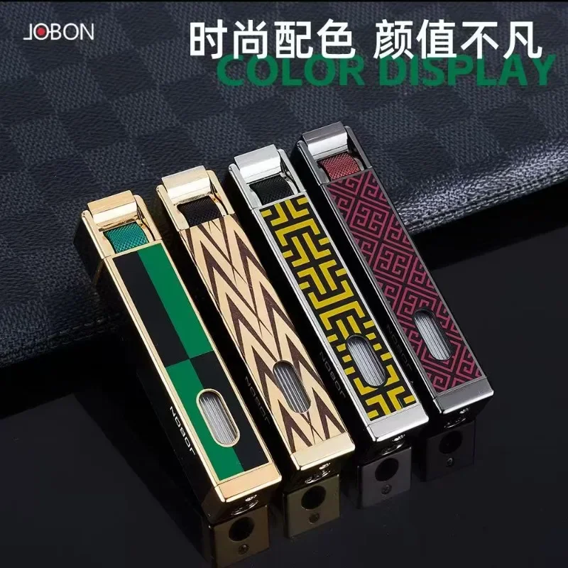 JOBON Inflatable Direct Charging Fierce Cigar Lighter Visible Gass Window High End Gift Windproof Metal Butane Gass Lighters