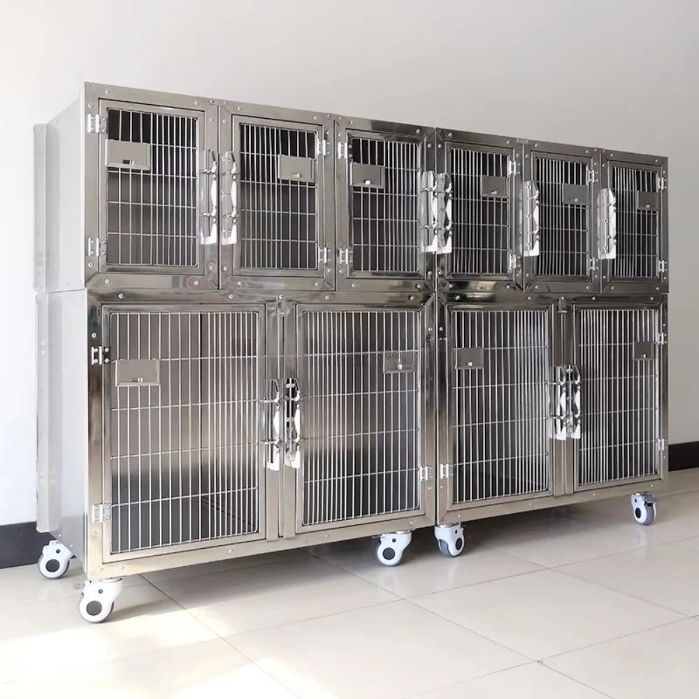 EURVET Clinic veterinary equipment luxury heavy-duty modular breeding animal stainless steel veterinary pet dog cage