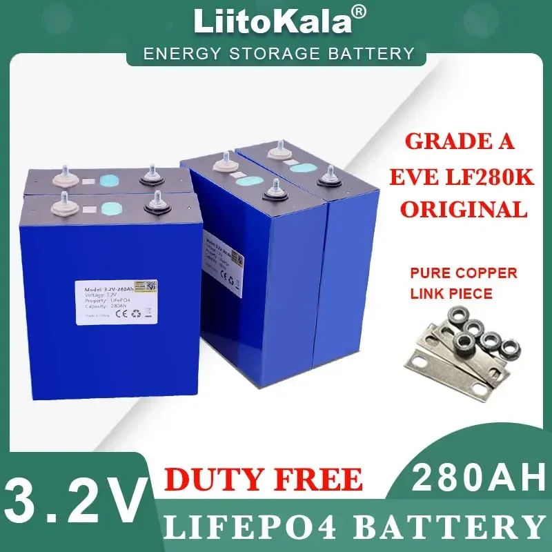 

New Original 3.2V 280Ah LiFePO4 battery DIY 12V for Electric car RV Campers Golf Cart Off-Road Solar Wind Class A TAX FREE