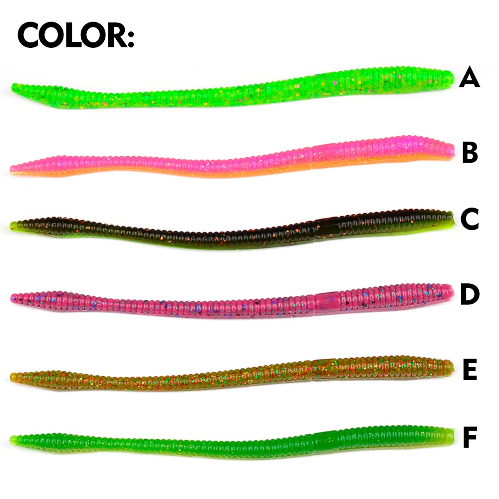 Sunlure 10PCS/bag 16CM Artificial Silicone Earthworm Soft Worm Biomimetic Fishing Lures Trout Sturgeon Salmon Sea Fishing Bait
