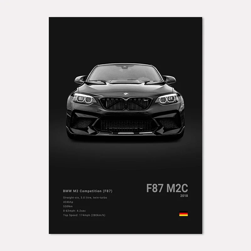 السيارات الشهيرة G80 M3 M4 حائط لوح رسم الفن طباعة ملصق E39 M5 M2 الديكور جدارية ديكور المنزل الحديث هدية عيد ميلاد غير المؤطرة