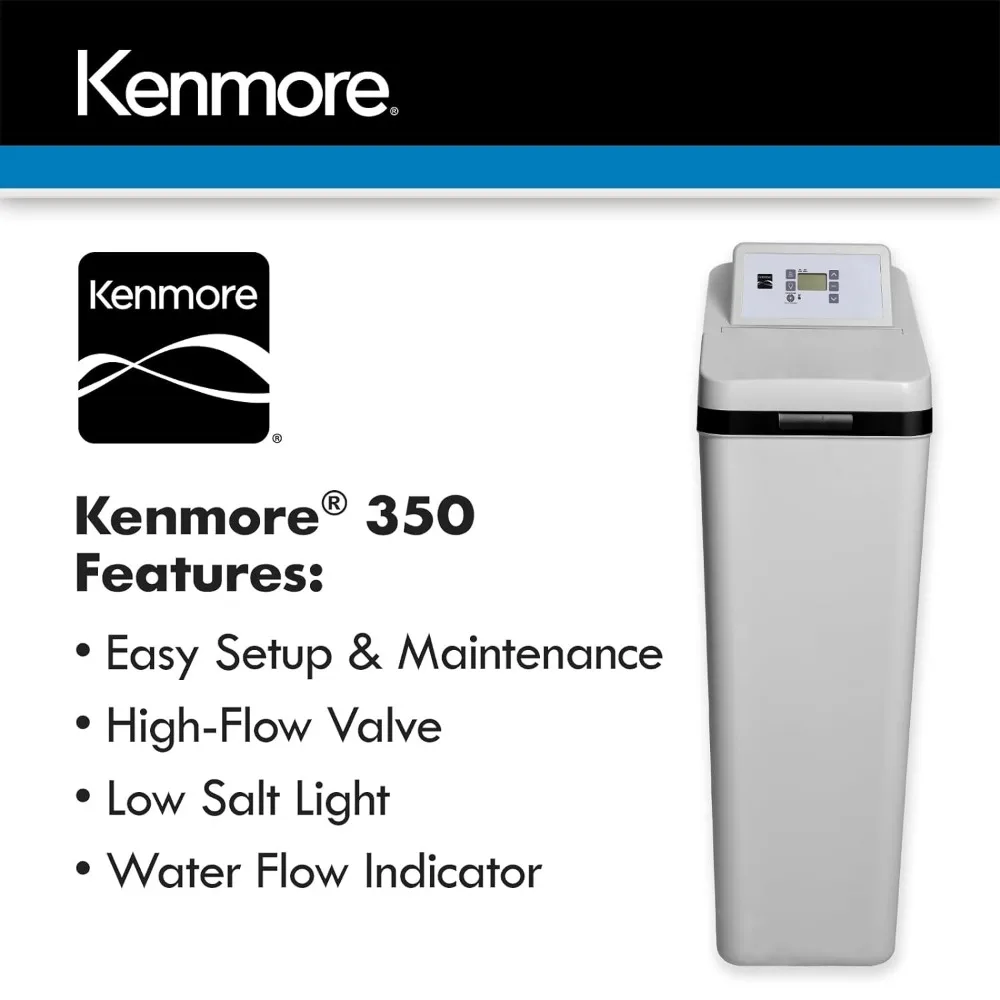 350 Water Softener With High Flow Valve  Reduce Hardness Minerals & Clear Water Iron In Your Home  Whole House