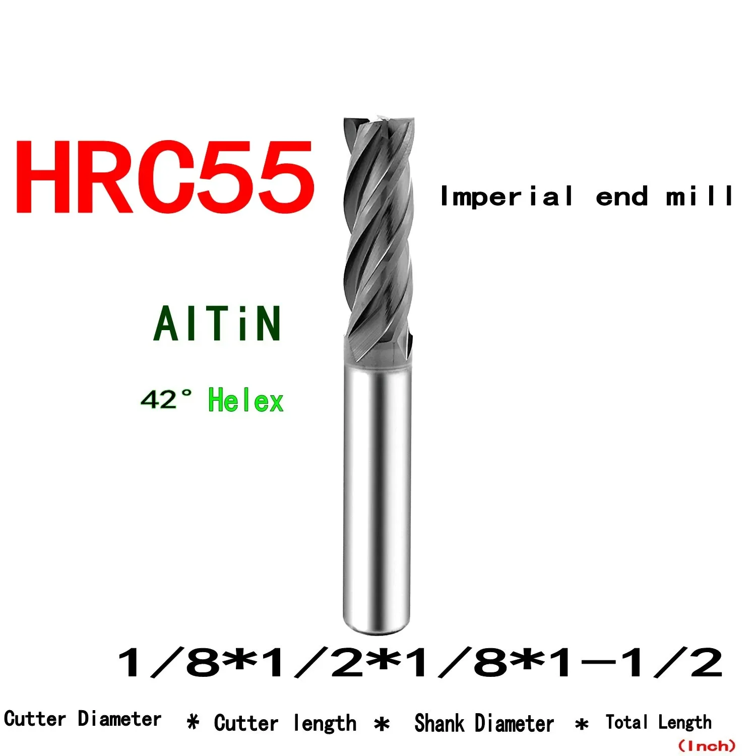 Imagem -04 - Tungstênio Aço Polegada Fresadora Cnc End Mill Flauta Profissional Hrc55 3.175 6.35 12.7 mm 16 16 2