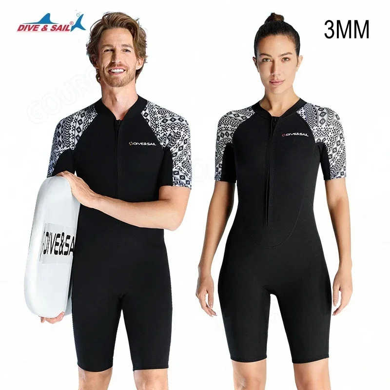 

Neoprene 3MM Men Women Short Sleeve Front Zipper Kayaking Spearfishing Swim WetSuit Scuba Keep Warm Snorkeling Drift Diving Suit