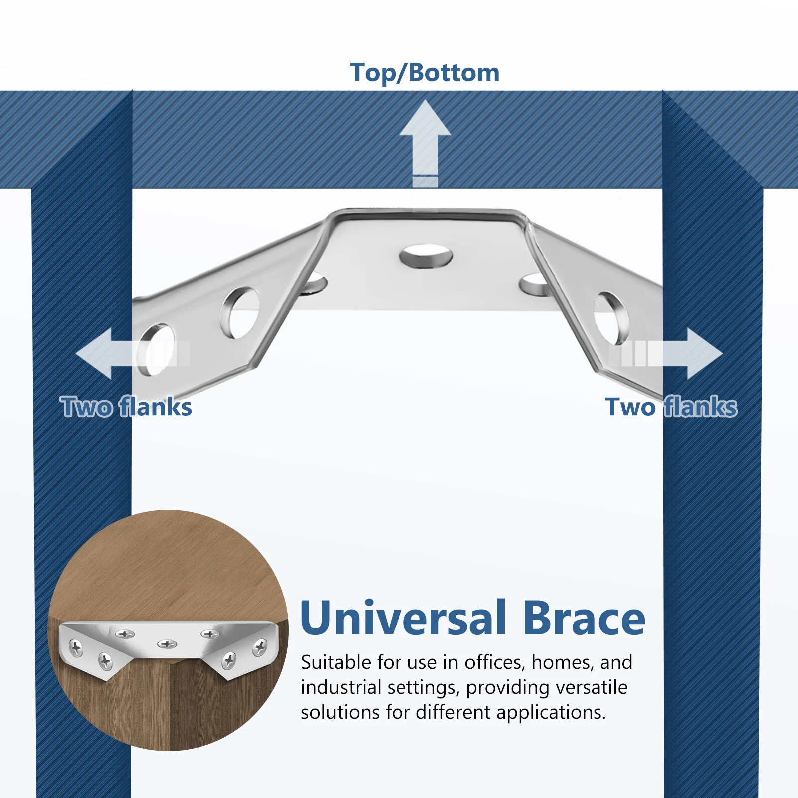 

20 pcs Stainless Steel Corner Braces Thick Strong Metal Angle Brackets For Wood Stable Support Universal Joint Fastener