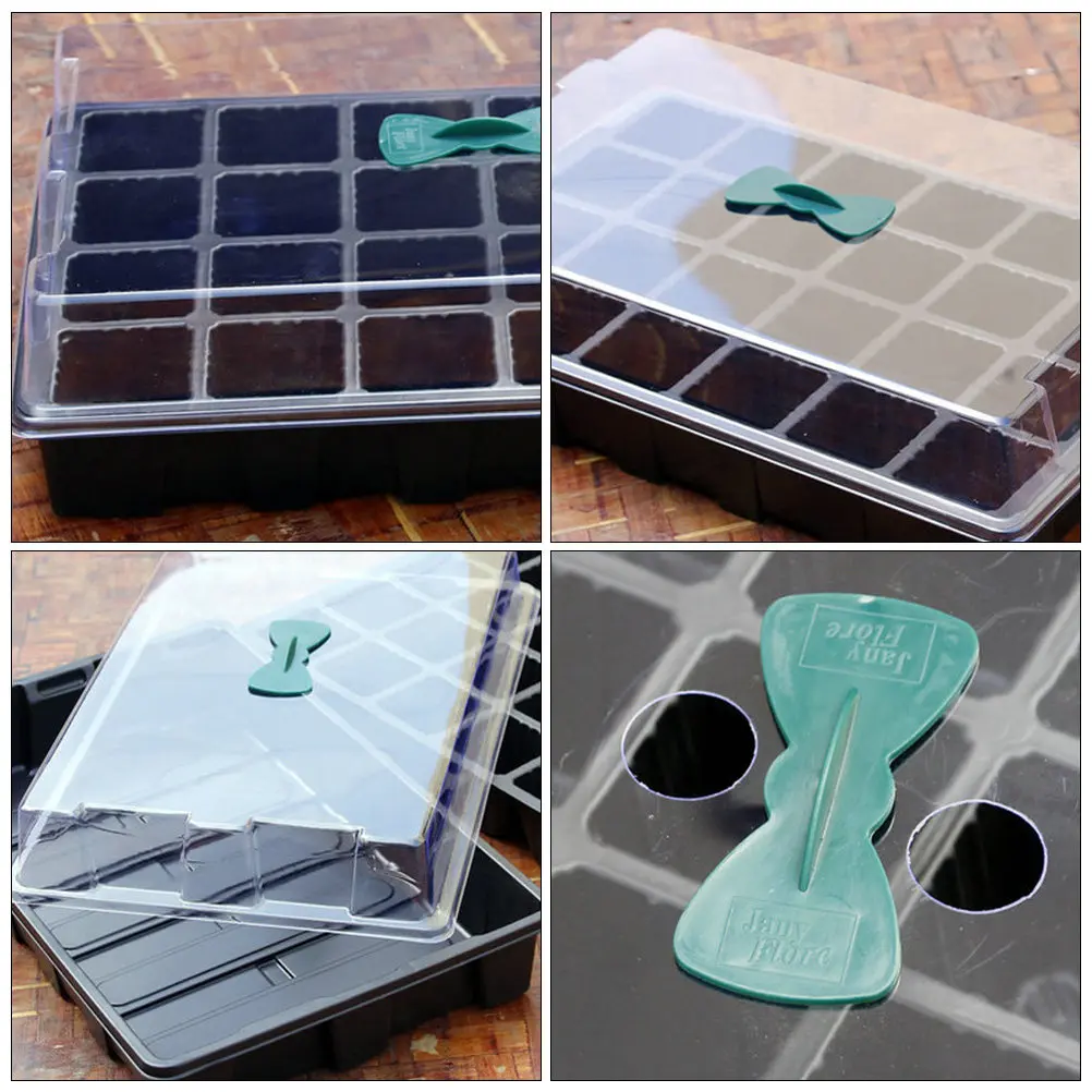 

3Sets Germination Tray Nursery Box Plastic Sprouting Tray Gardening Supplies Transparent Lid Garden Box Planting Case