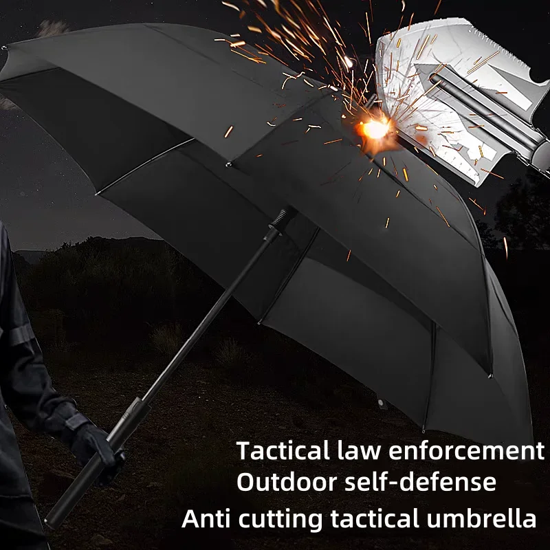 Defense Umbrella with Mechanical Sticks Straight Pattern for Self-Protection Sun Protection Cutting Chopping