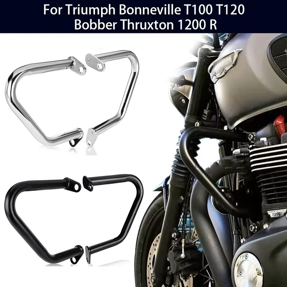 Engine Guard Crash Bar Bumper Protector For Triumph Bonneville T100 T120 Bobber Thruxton 1200 R Street Cup Twin Speedmaster