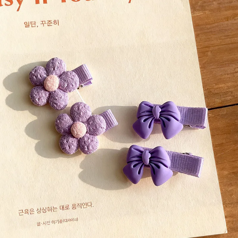 Handmade Fabric Flower Hair Clips Sweet Bow Design Women Side Barrettes Cute Broken Hair Decor Daily Hair Accessories 3