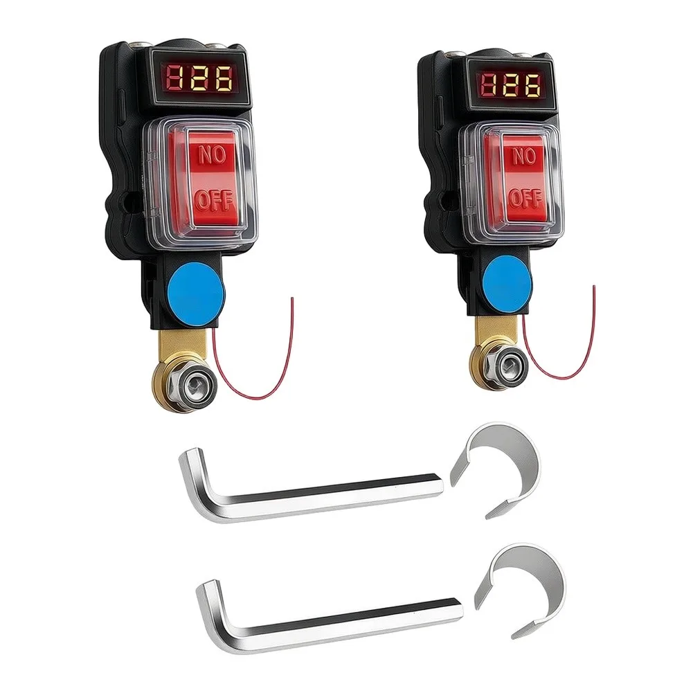 On Off Switch With Digital Monitor 12V 24V For Top Post Terminals For Cars Trucks For RVs Boats For ATVs Marine Vehicle Parts