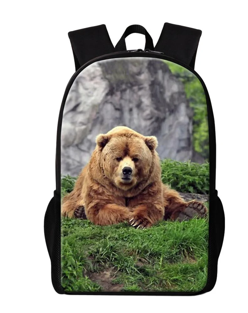 Bear Backpacks for Children Cute Animal Pattern School Bags Stylish Bookbags for Girls Trendy Boys Multifunctional Backpacks