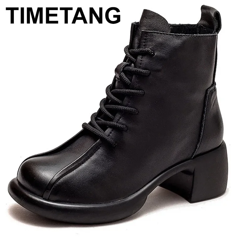 

2025 6 см ретро натуральная кожа ROME мотоциклетные весенние этнические осенние британские ботильоны женские ботильоны на платформе на танкетке