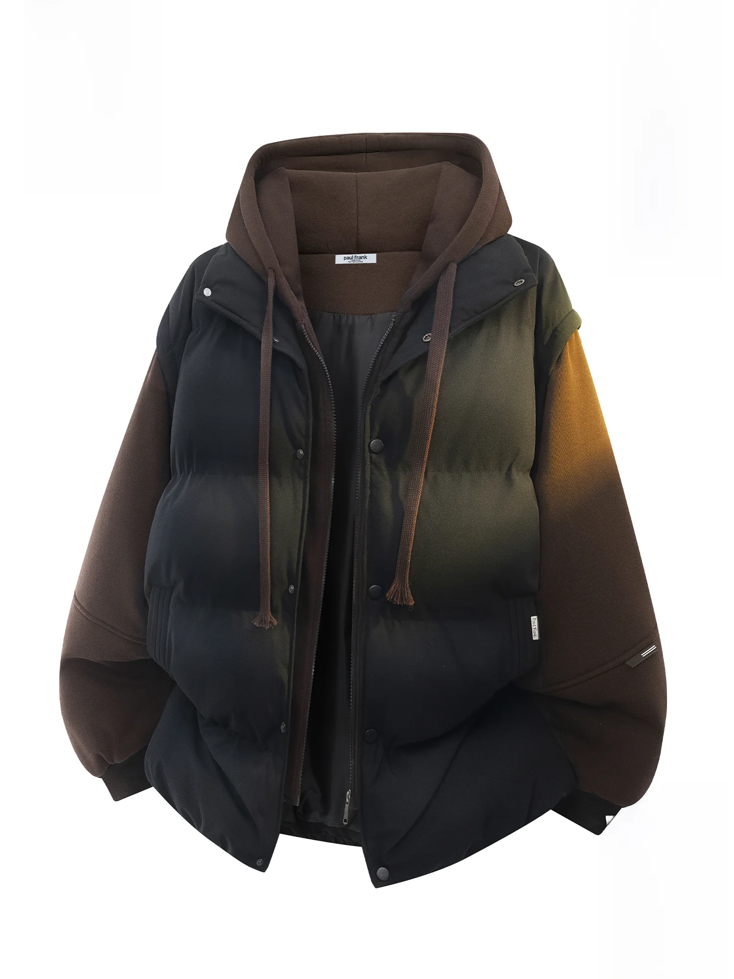 

Мужская утепленная хлопковая куртка Paul Frank: повседневная зимняя куртка с капюшоном, теплая молодежная модель из полиэстера с длинными рукавами на молнии