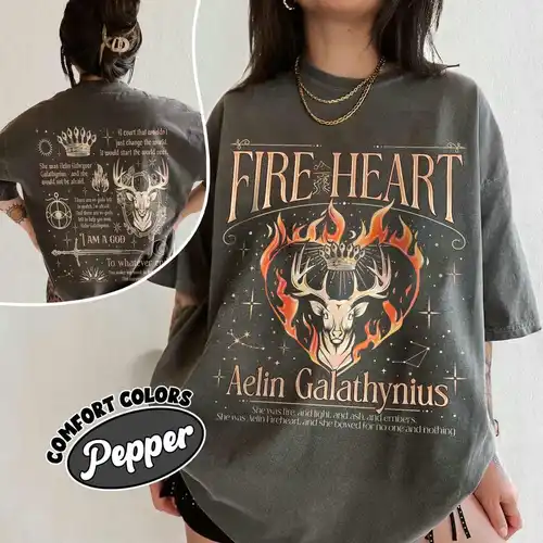 Fireheart TOG Fan Merch camisa cómoda Aelin Galathynius Fireheart Camiseta Unisex Camisa de algodón Ropa de fantasía Y2K Top Streetwear