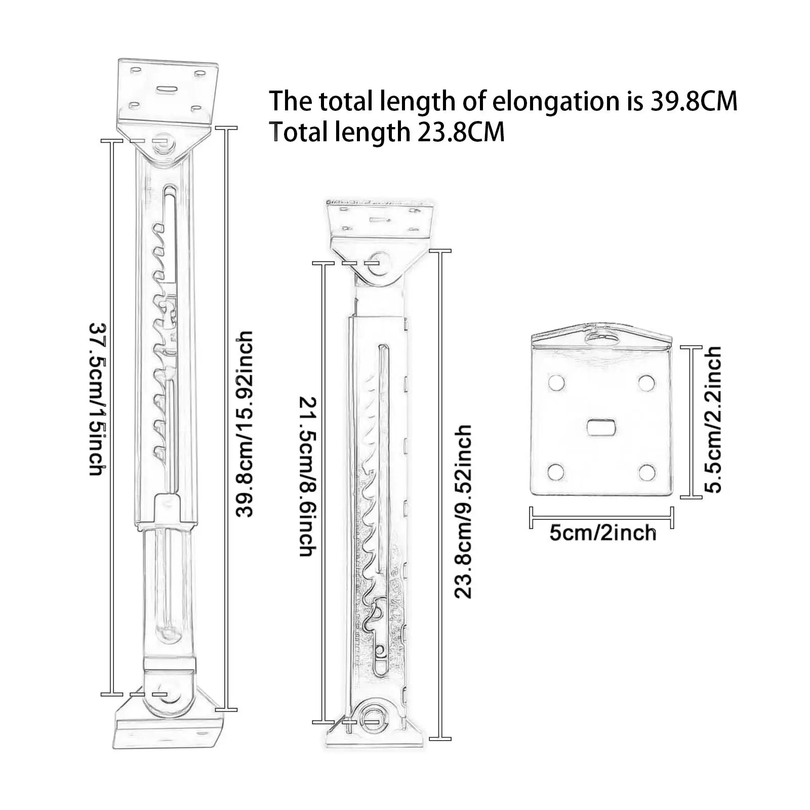 2Pcs Lifting Rod Hinge Hardware Adjustable Angle Mechanism Hinge for Desk Lids Lecture Tables Wardrobe Door Adjusting Sofa Back