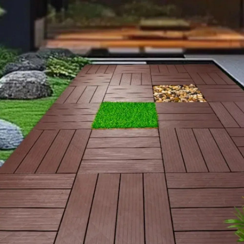 30x30 سنتيمتر حديقة الأرضيات ورقة بولي كلوريد الفينيل بلاط الأرضيات الاصطناعية مقاوم للماء مقاومة للتآكل الأرضيات الخشبية للشرفة الفناء الخلفي
