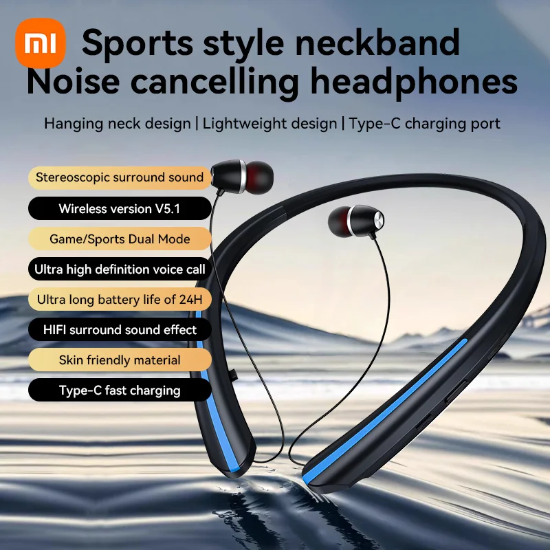 XIAOMI Neckband Wireless Earphone HX801 TWS Bluetooth Earbuds Noise Cancelling Waterproof Sports Headset In Ear Headphones