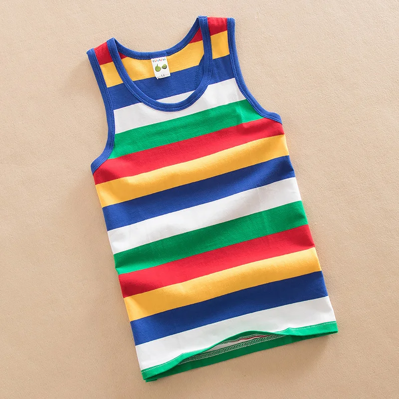 2022 Summer Tank Top For Girls Striped Children Undershirt Cotton Kids Underwear Model Teenager Camisole Baby Singlets Clothing