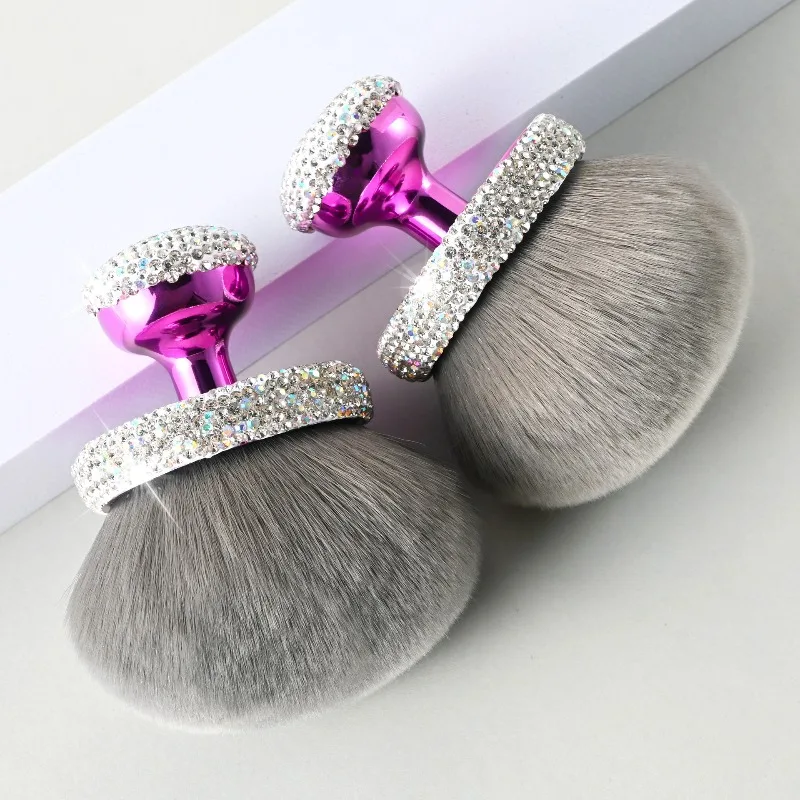Large Powder Brush Luxury Diamond-Encrusted Setting Powder Brush Nail Art Dust Brush Beauty Tool for Girls Makeup Nail Care