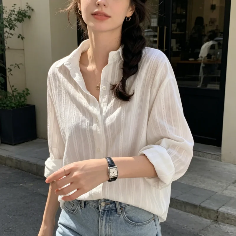 

2026 Office Lady Elegant Long Sleeve Blouses Fashion New Autumn White Women Shirts Casual Loose Tops