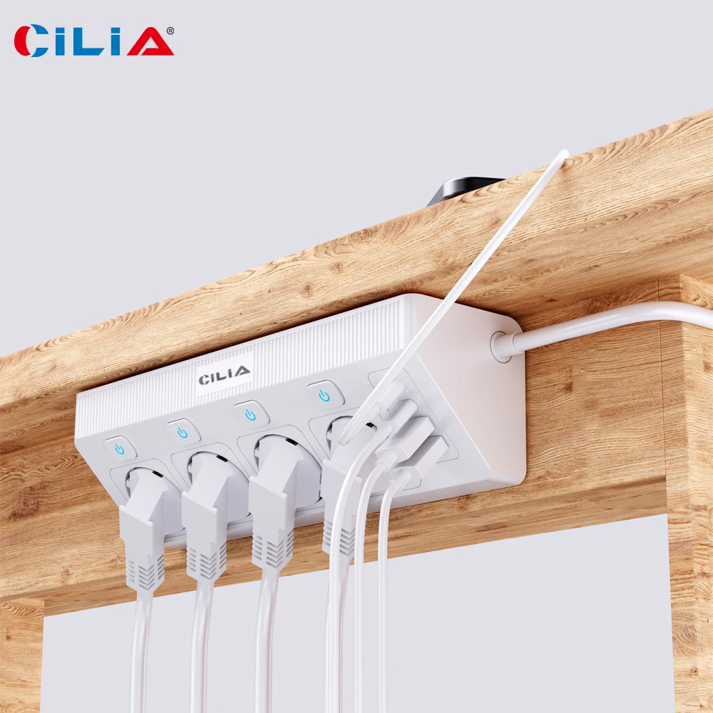 EU 플러그 전원 스트립 4개 소켓 4개 스위치 2개 - Power Strip Desk 리뷰 및 가격