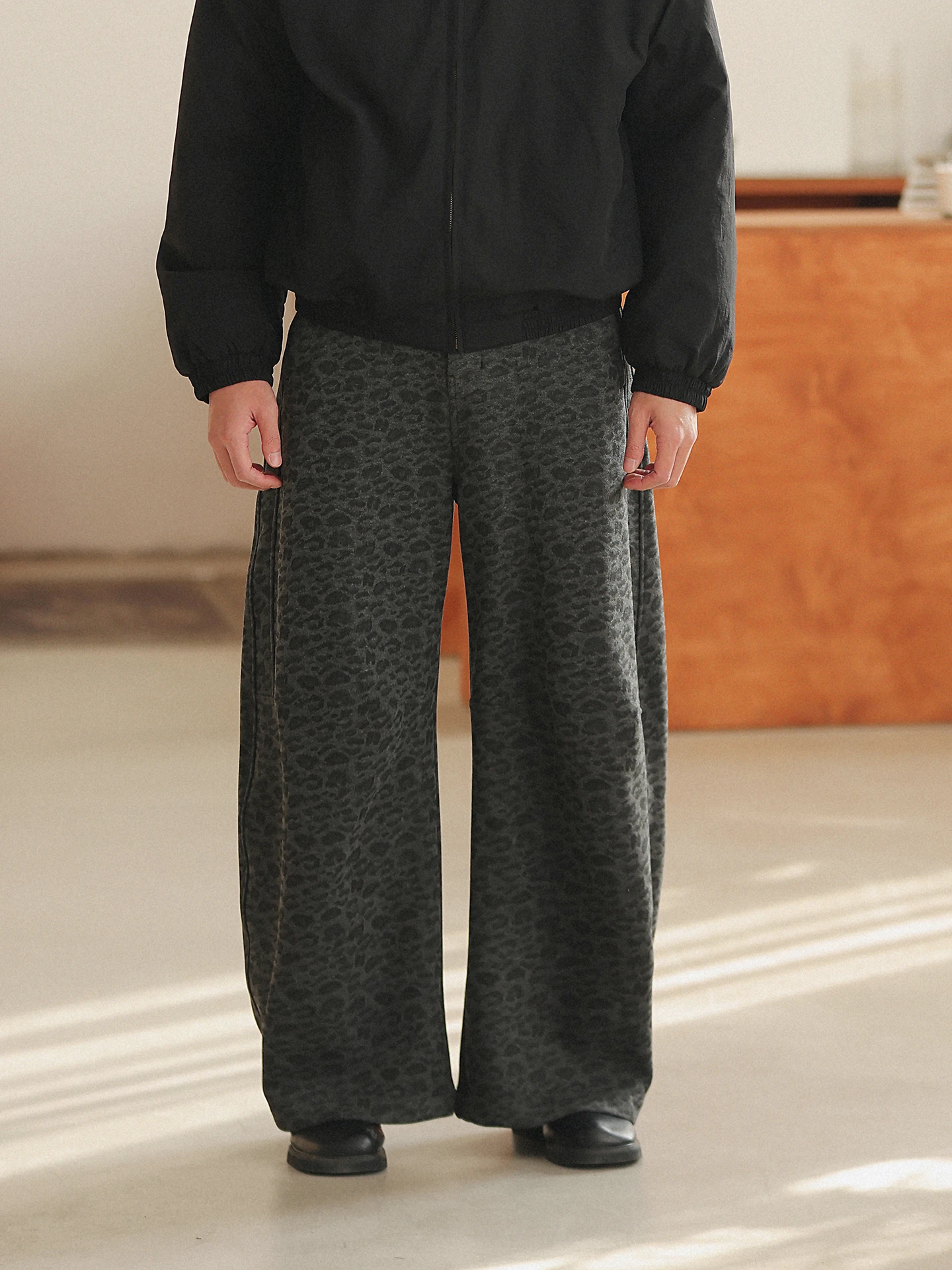 

Брюки Noears Fce с широкими штанинами на флисовой подкладке, повседневные, свободного кроя, утепленные, в японском стиле, молодежные, весна-осень