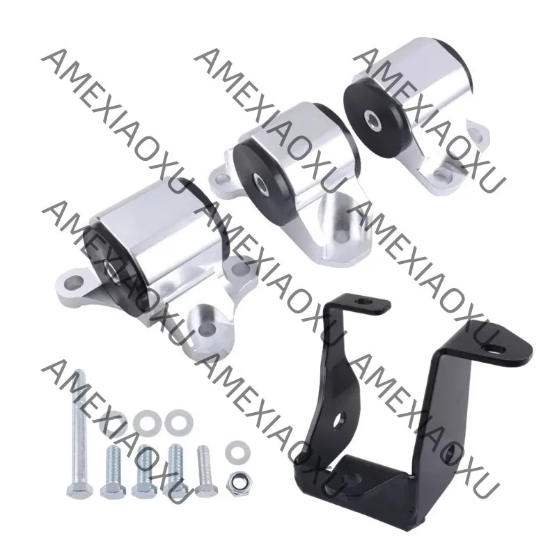 

Racing Car Engine Swap Motor Mount Transmission 3-Bolt Black Silver for Honda Civic EK 96-00 B&D Series