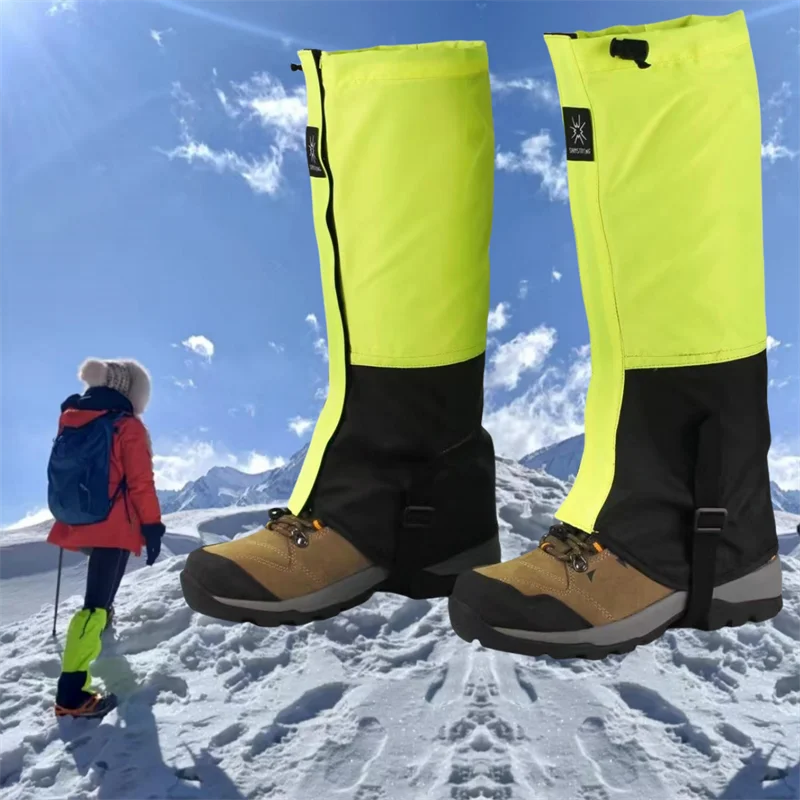 

Зимние катание на лыжах, супер яркие флуоресцентные желтые леггинсы высотой 40 см, водонепроницаемые и ветрозащитные леггинсы, чехлы для ног для скалолазания