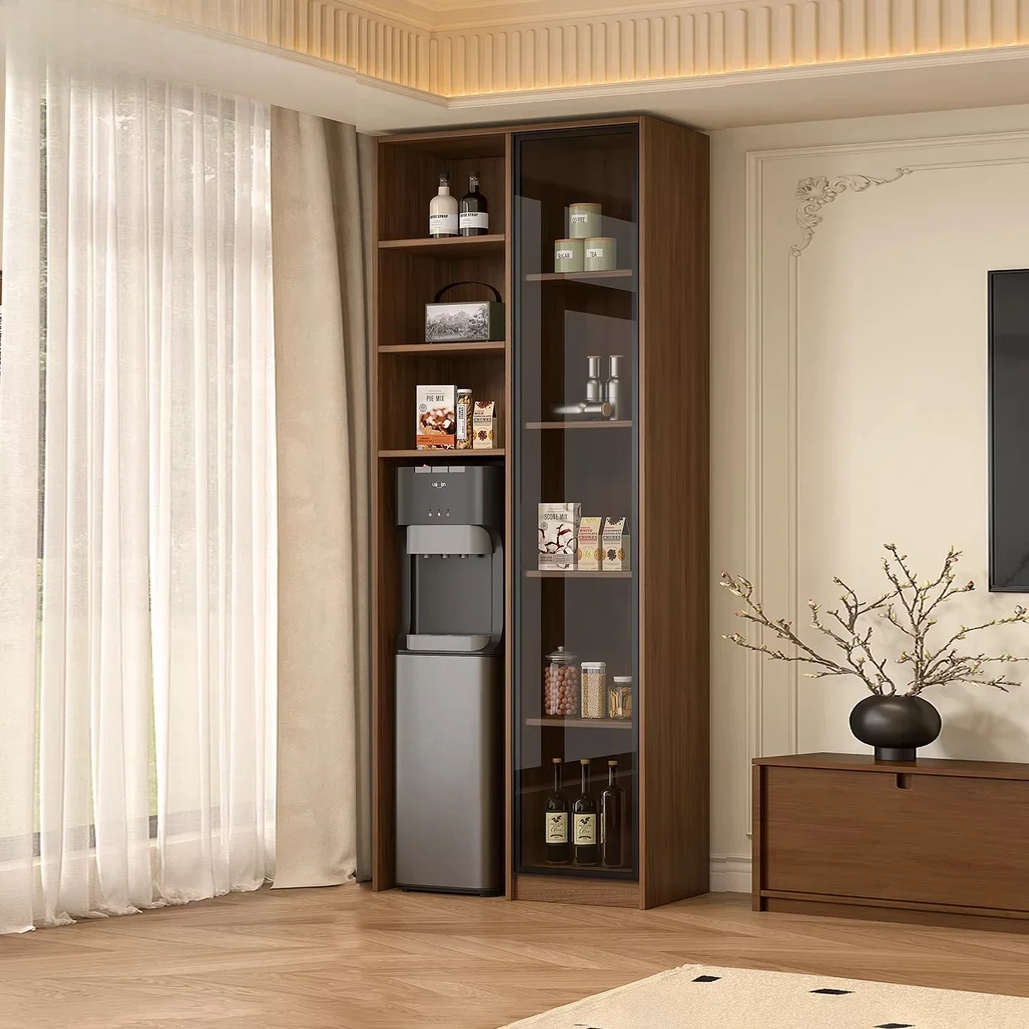 New medieval style embedded tea bar machine, dining side cabinet, teapot storage cabinet, restaurant water dispenser, locker 5G4