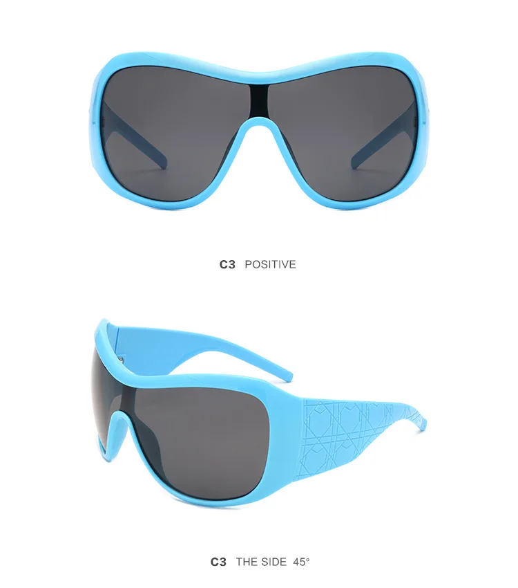 Vintage Square One Piece Shield Y2K Sonnenbrille für Frauen Neue Mode Rot Schwarz Farbverlauf Sexy Sonnenbrille Damen Oversize Shades – Detail 18