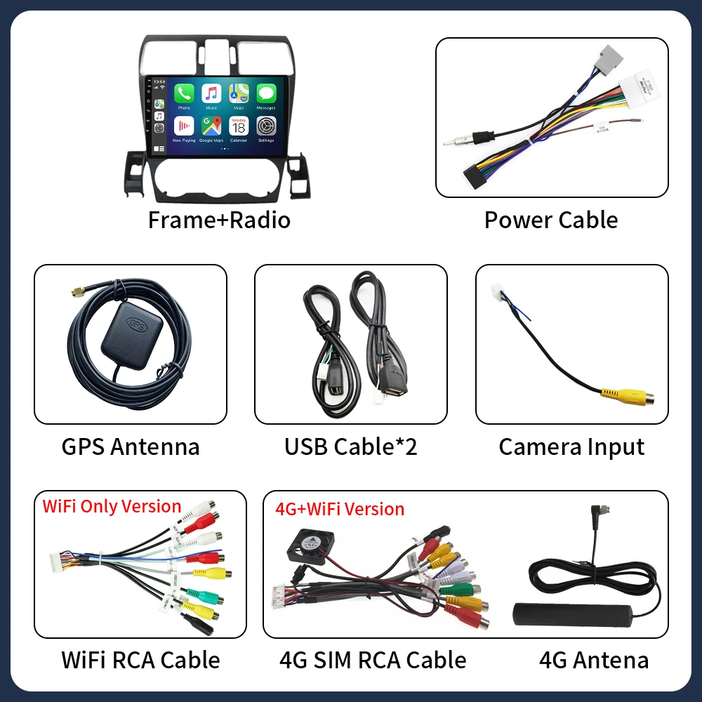 أندرويد 16 Carplay راديو السيارة مشغل وسائط متعددة لسوبارو فورستر 4 SJ XV WRX 2012- 2015 2018 Autoradio GPS ستيريو رئيس وحدة