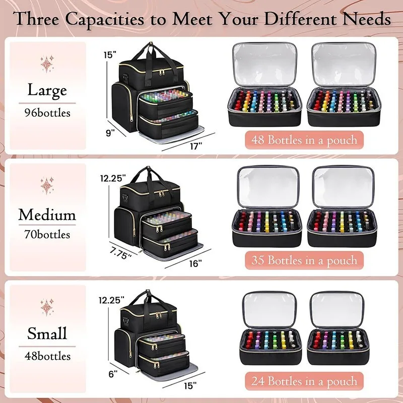 Cross Border Large Capacity Nail Care Package Nail Polish Storage Box Portable Nail Care Light Kit Storage Bag