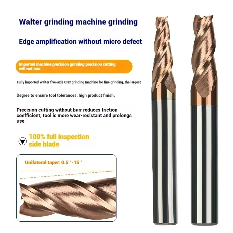 

HRC55 Carbide Taper End Mill Angular CNC Machning Cutter Metal Router Bit 0.5 1 1.5 2 3 8 10 15 Degree 1-6 8 12 16 Shank HRC55