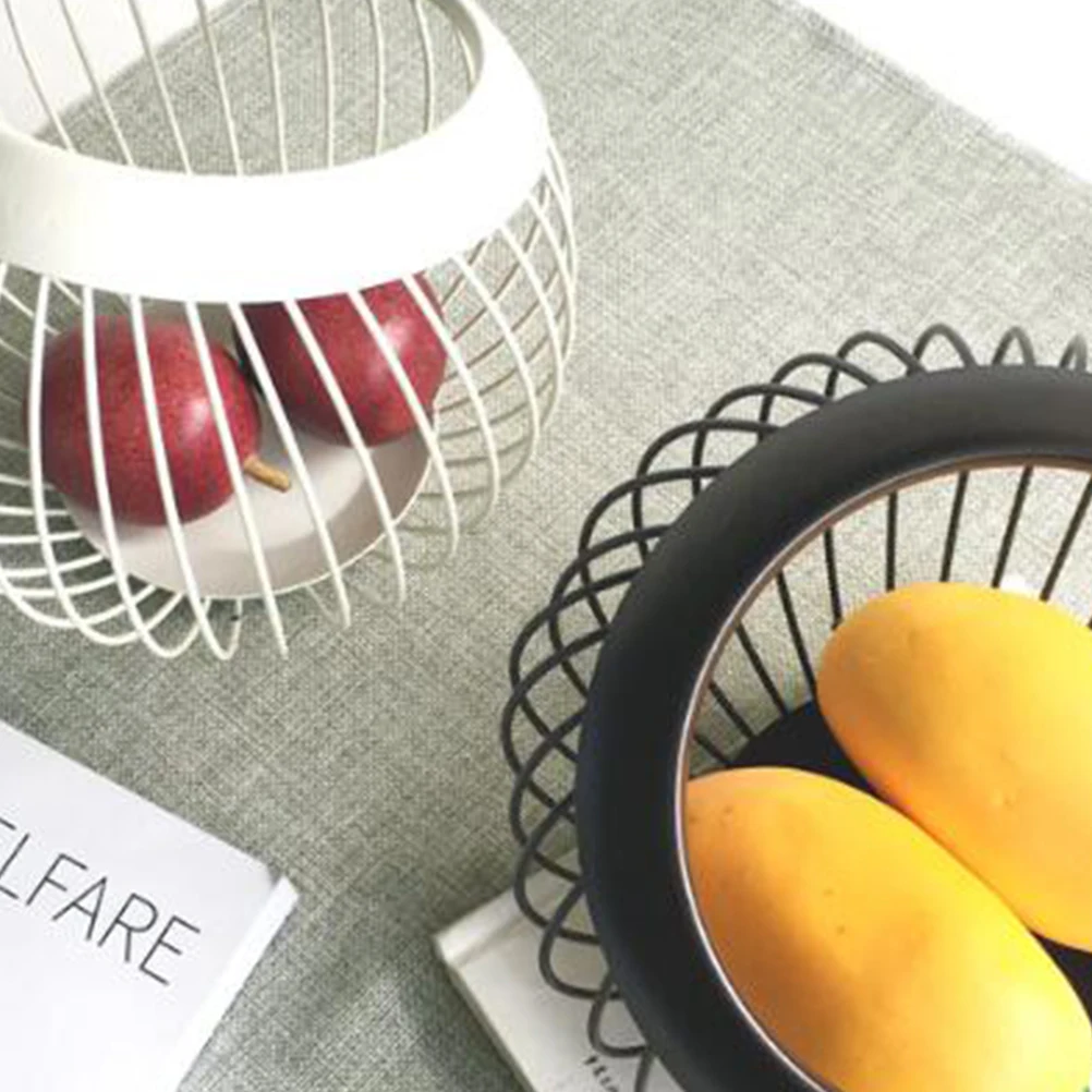 سلة تخزين الفاكهة الحديدية ذات سعة كبيرة وتصميم مجوف للمطبخ وصينية تصريف الخضروات لخبز الموز والبرتقالي والتفاح