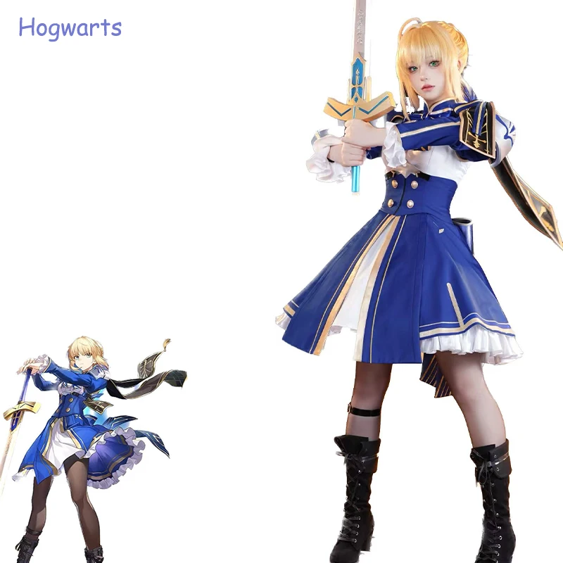 

Honkai Star Rail HSR Fate Saber Cosplay Costume Wig Women Halloween Carnival Party Role Playing Dress Outfits Clothes