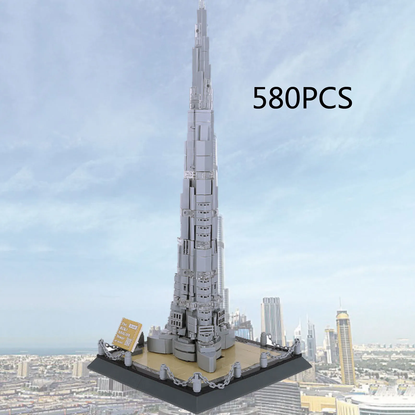 Creative United Arab Emirates ดูไบ Building Block Burj Khalifa Tower ชุดก่อสร้างอิฐสถาปัตยกรรมสมัยใหม่ของเล่นสําหรับของขวัญ