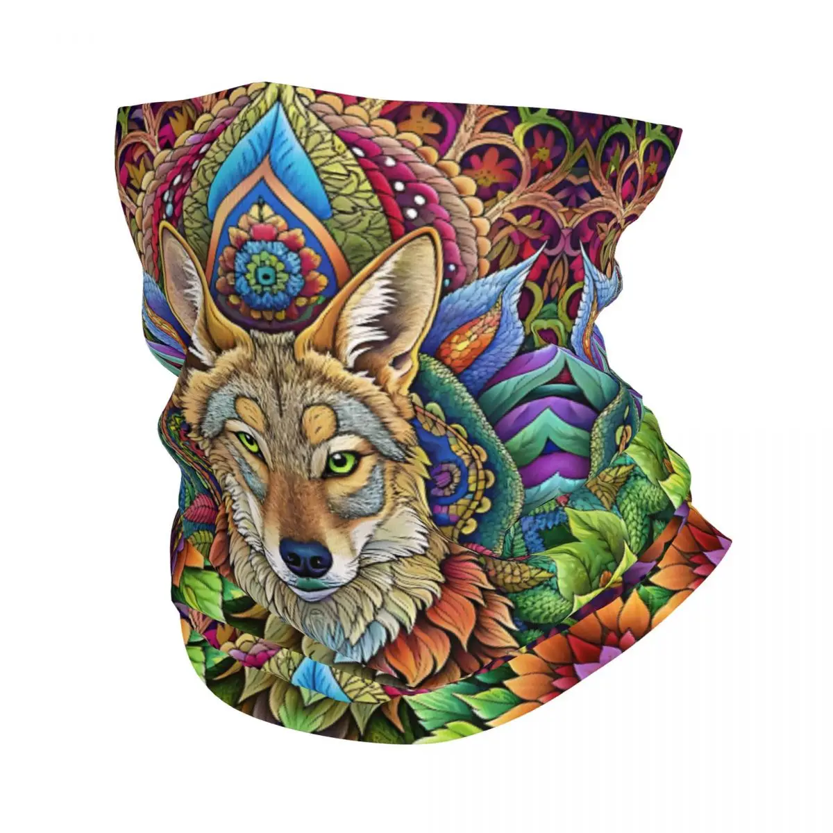 Coyote Mandala Bandana Neck Cover Wrap Scarf Balaclava Cycling Unisex Adult Breathable